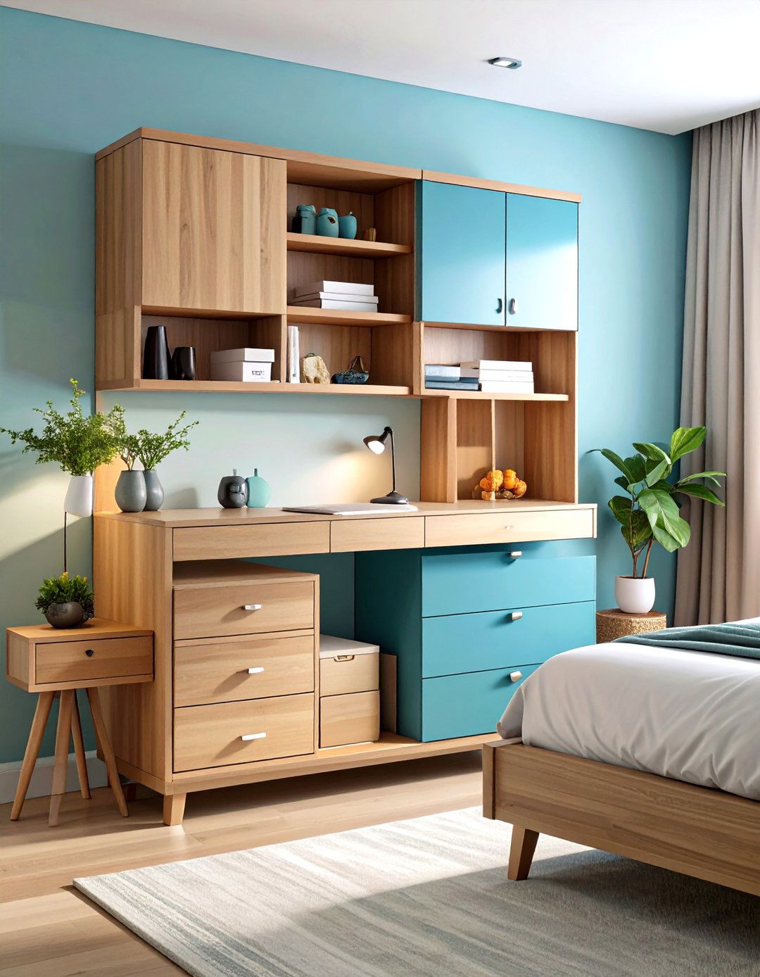 Wall Mounted Desk Storage Hub - 24 small bedroom storage ideas