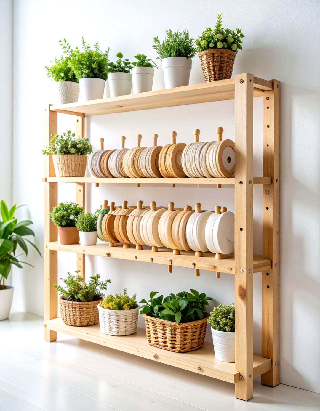 Wall Mounted Dowel Ribbon Rack System - 24 Ribbon Storage Ideas