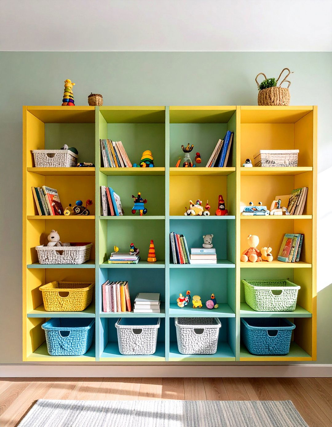 Wall Mounted Floating Shelves - 24 Nursery Storage Ideas