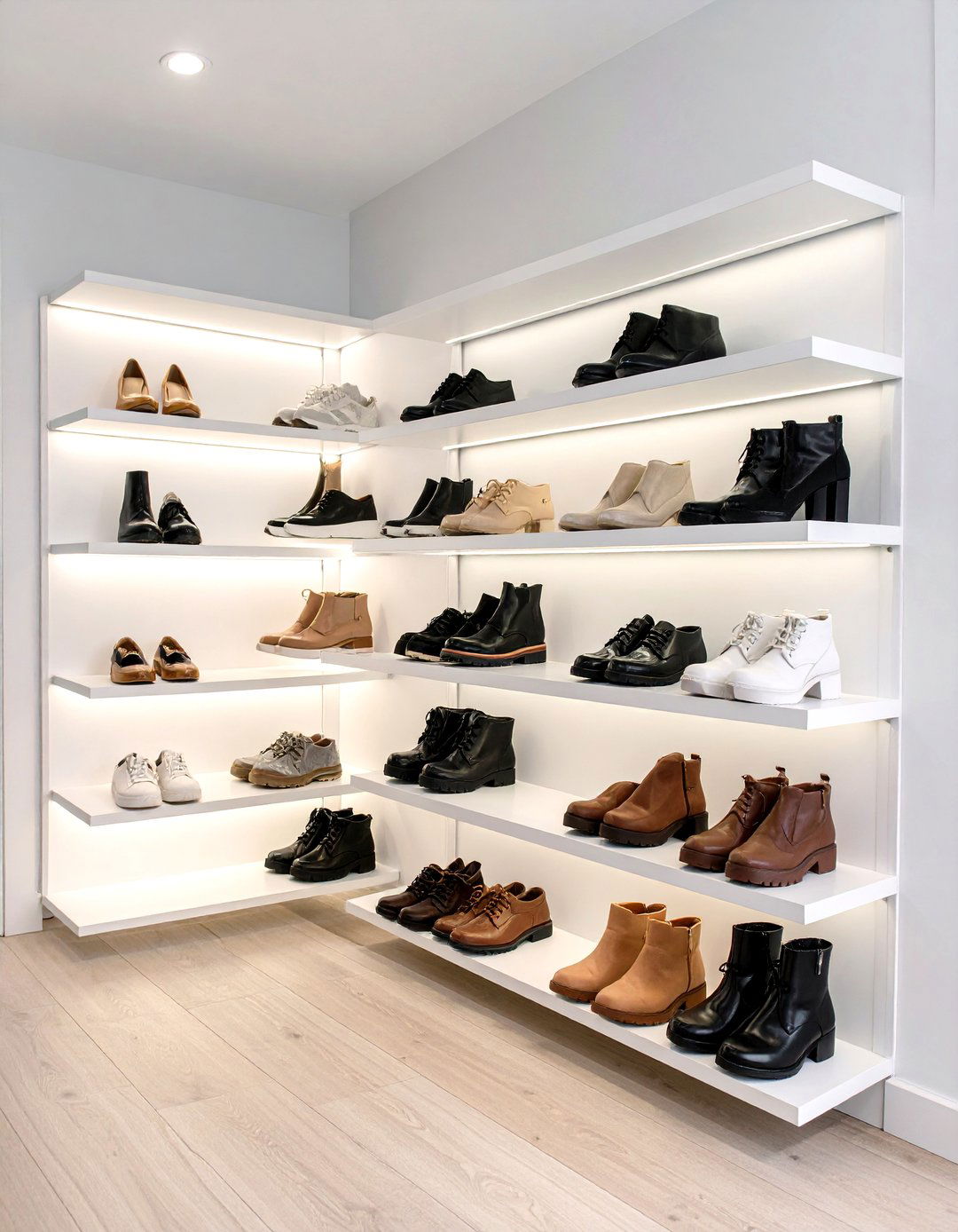 Wall Mounted Floating Shoe Shelves - 24 Entryway Shoe Storage Ideas