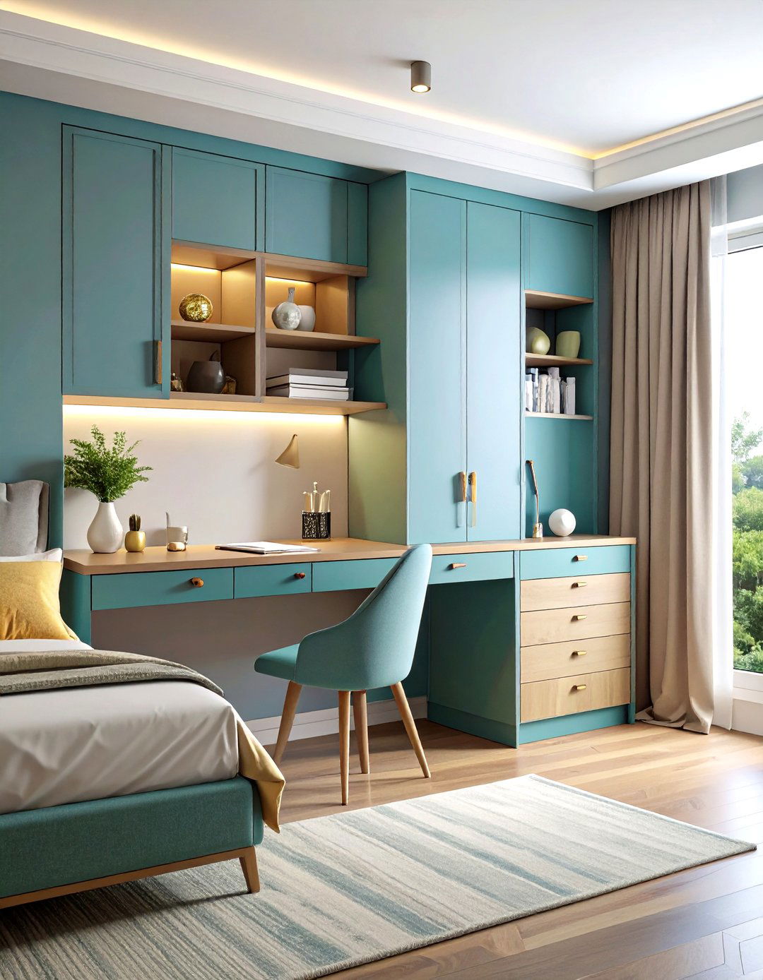 Wall Mounted Fold Down Desk - 24 Small Guest Bedroom Ideas