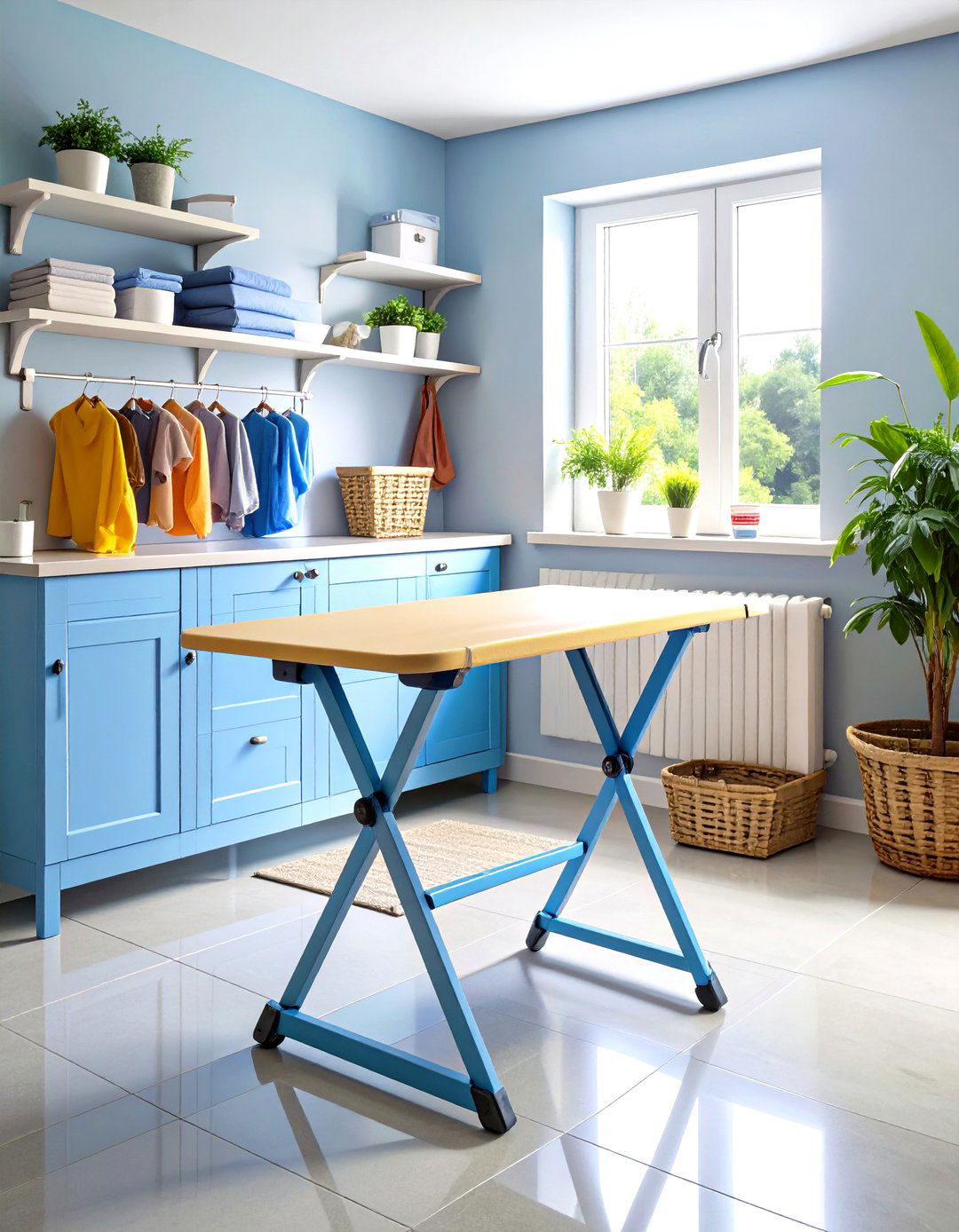 Wall Mounted Folding Table - 24 Small Utility Room Ideas