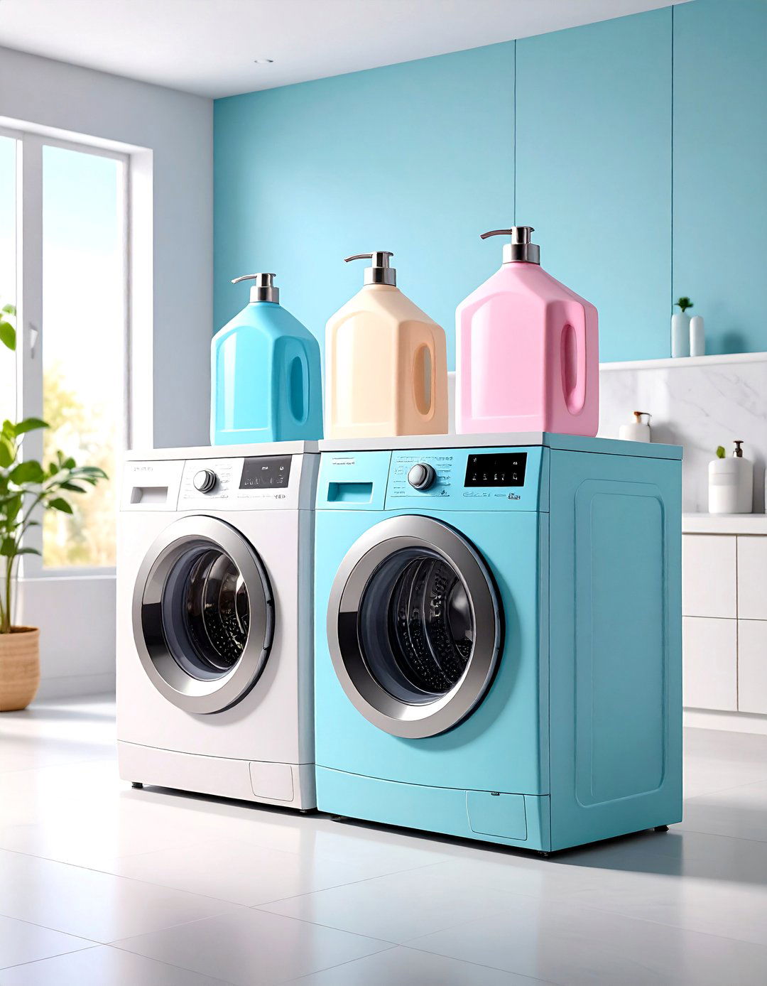 Wall Mounted Glass Dispenser System - 24 Laundry Detergent Storage Ideas