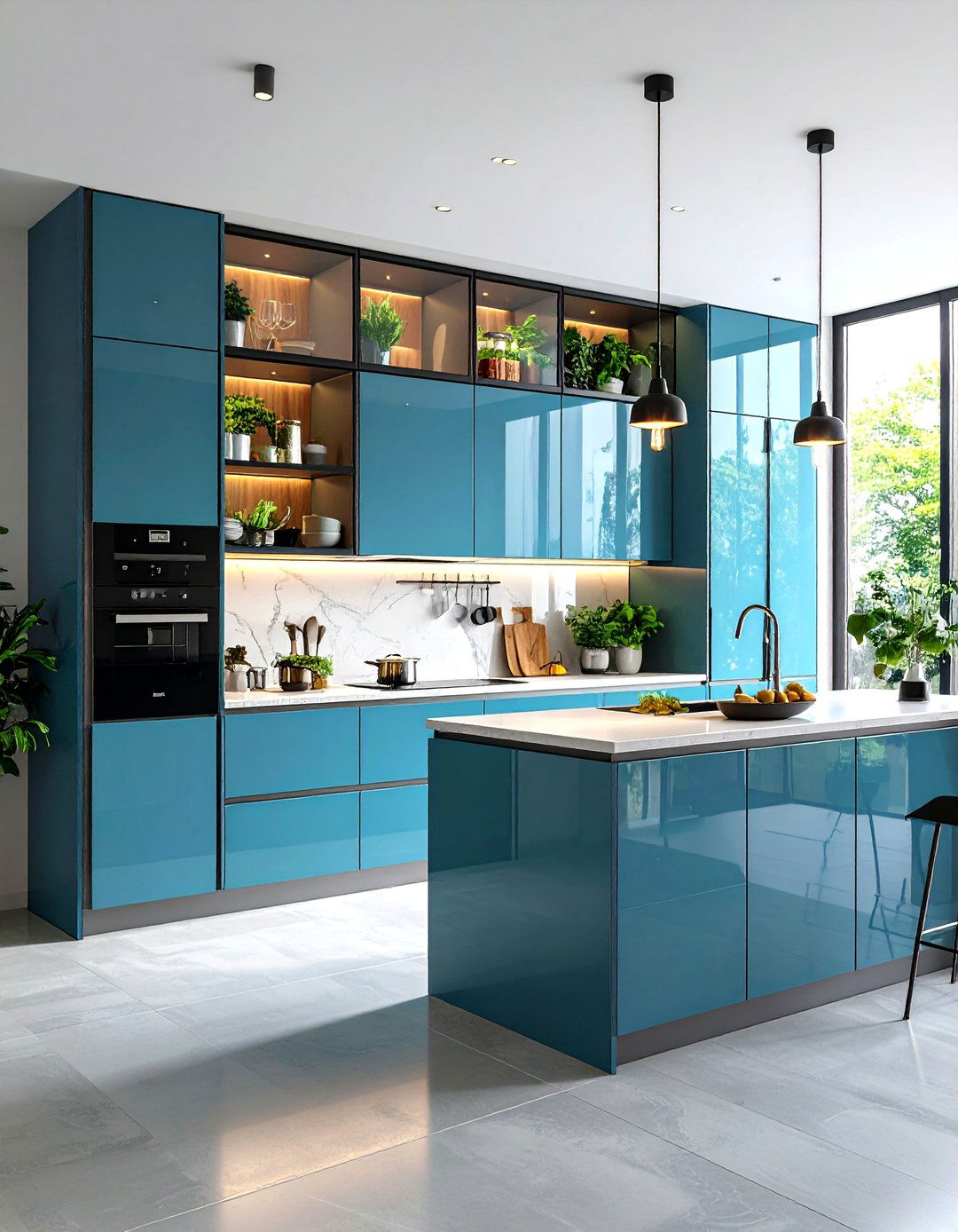 Wall Mounted Glass Units - 24 Modern Style Glass Kitchen Cabinets