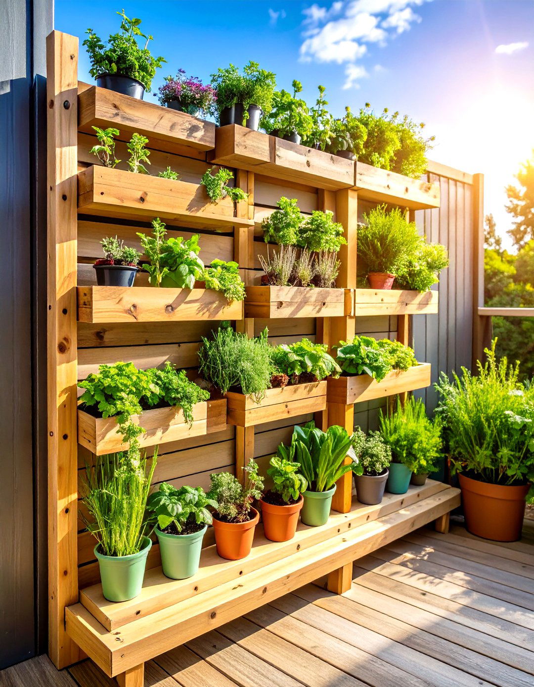 Wall Mounted Herb Storage - 24 Pallet Garden Ideas