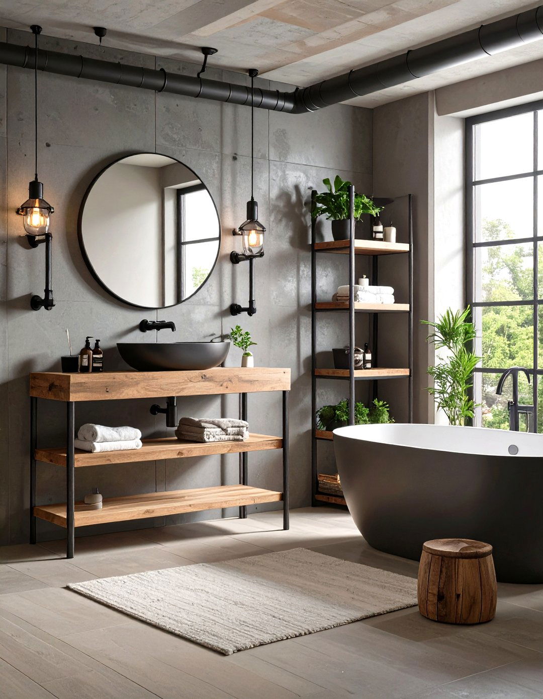 Wall Mounted Industrial Pipe Storage System - 24 Toilet Paper Storage Ideas