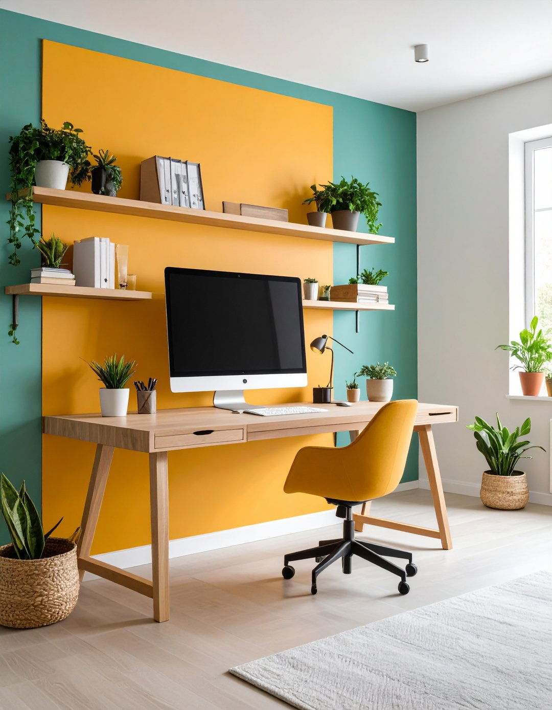Wall Mounted Monitor Shelf System - 24 Budget Home Office Ideas