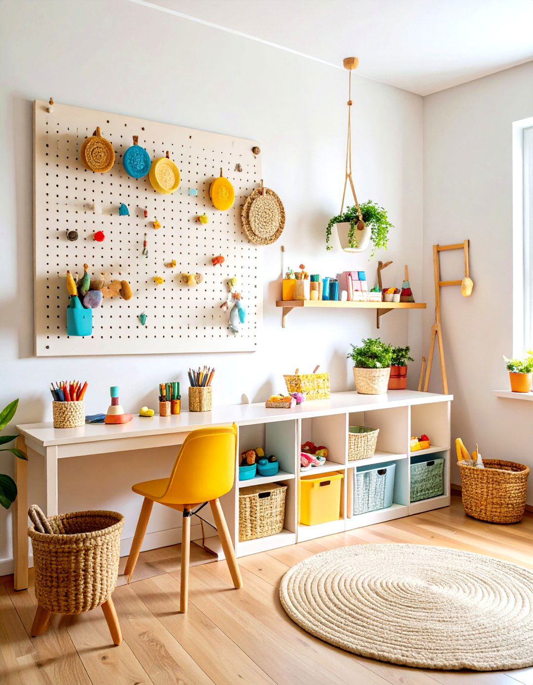 Wall Mounted Pegboard Organization - 24 Toy Storage Ideas