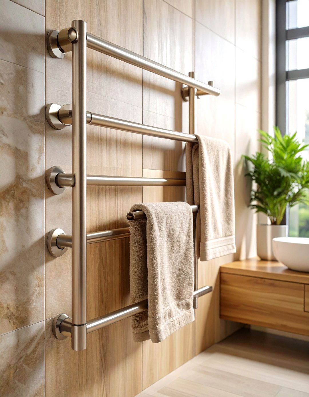 Wall Mounted Stainless Steel Towel Bars - 24 Bathroom Towel Rack Ideas