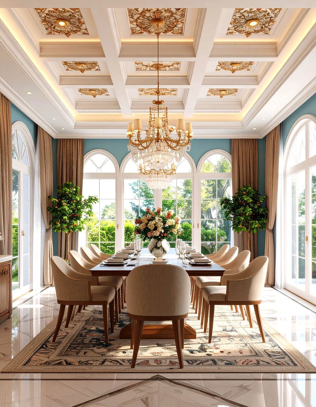 Wallpaper Insert Coffered Ceiling Creativity - 24 Coffered Ceiling Ideas