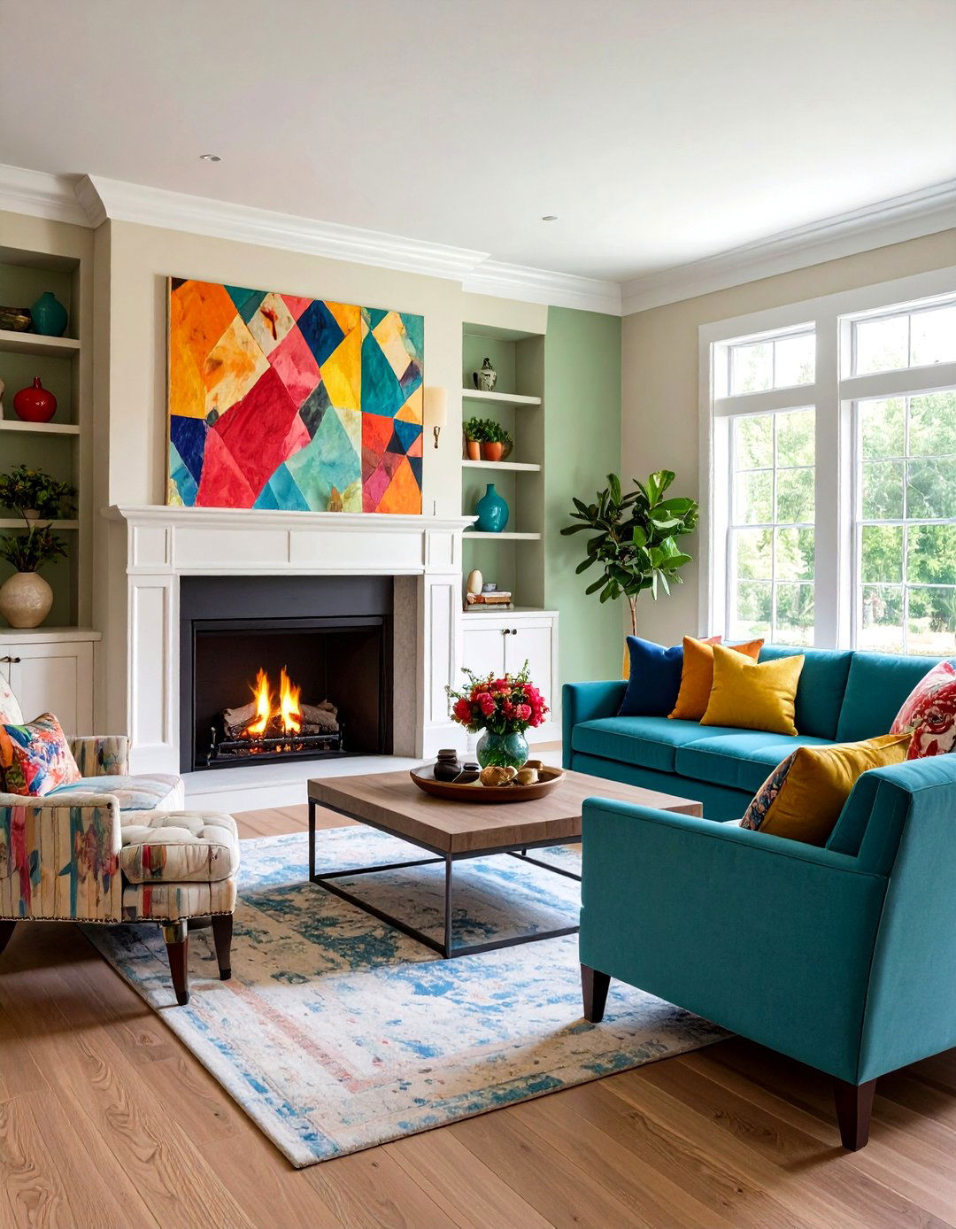Wallpaper Statement Design Fireplace Wall - 24 Fireplace Accent Wall Ideas