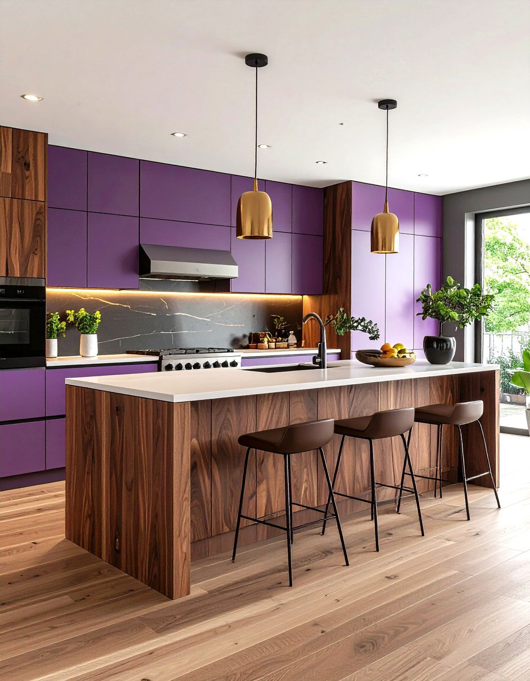 Walnut Wood Countertop Perimeter Installation - 24 Wood Countertop Ideas