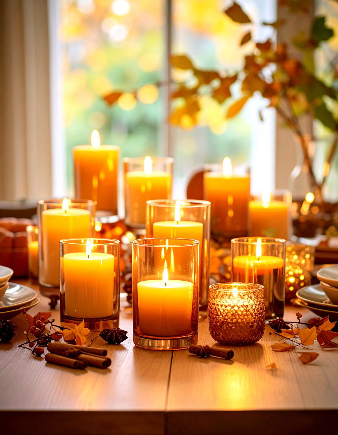 Warm Amber Candlelight Atmosphere - 24 Thanksgiving Decor Ideas