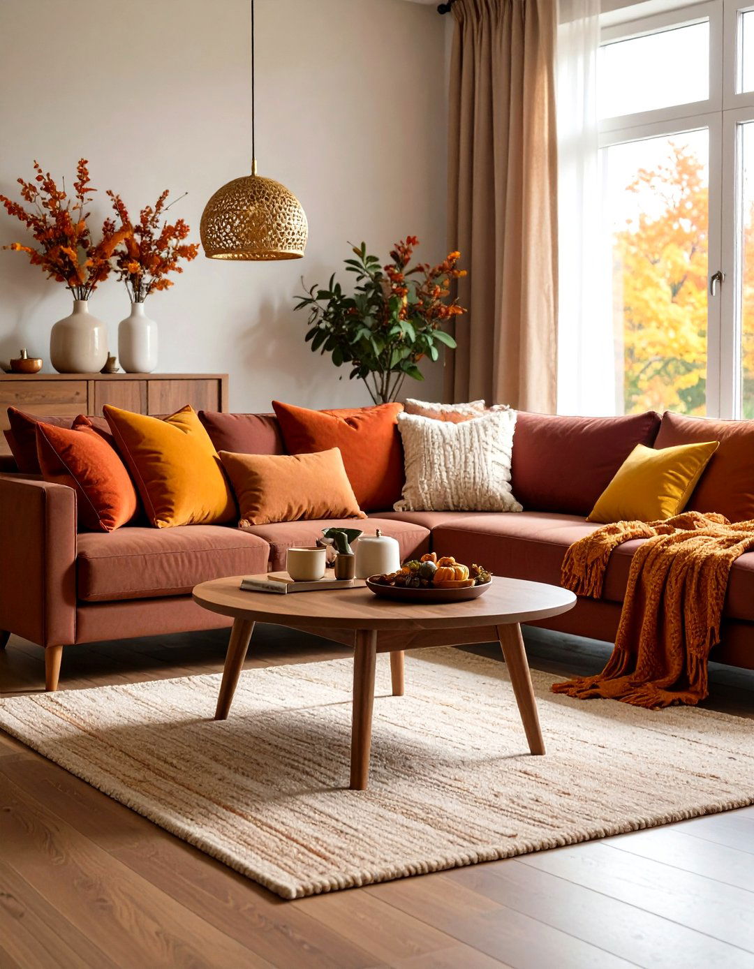 Warm Autumn Color Palette Living Room - 24 Fall Living Room Ideas