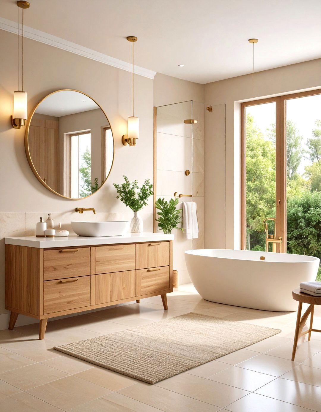 Warm Beige Bathroom Sanctuary - 24 Neutral Bathroom Ideas