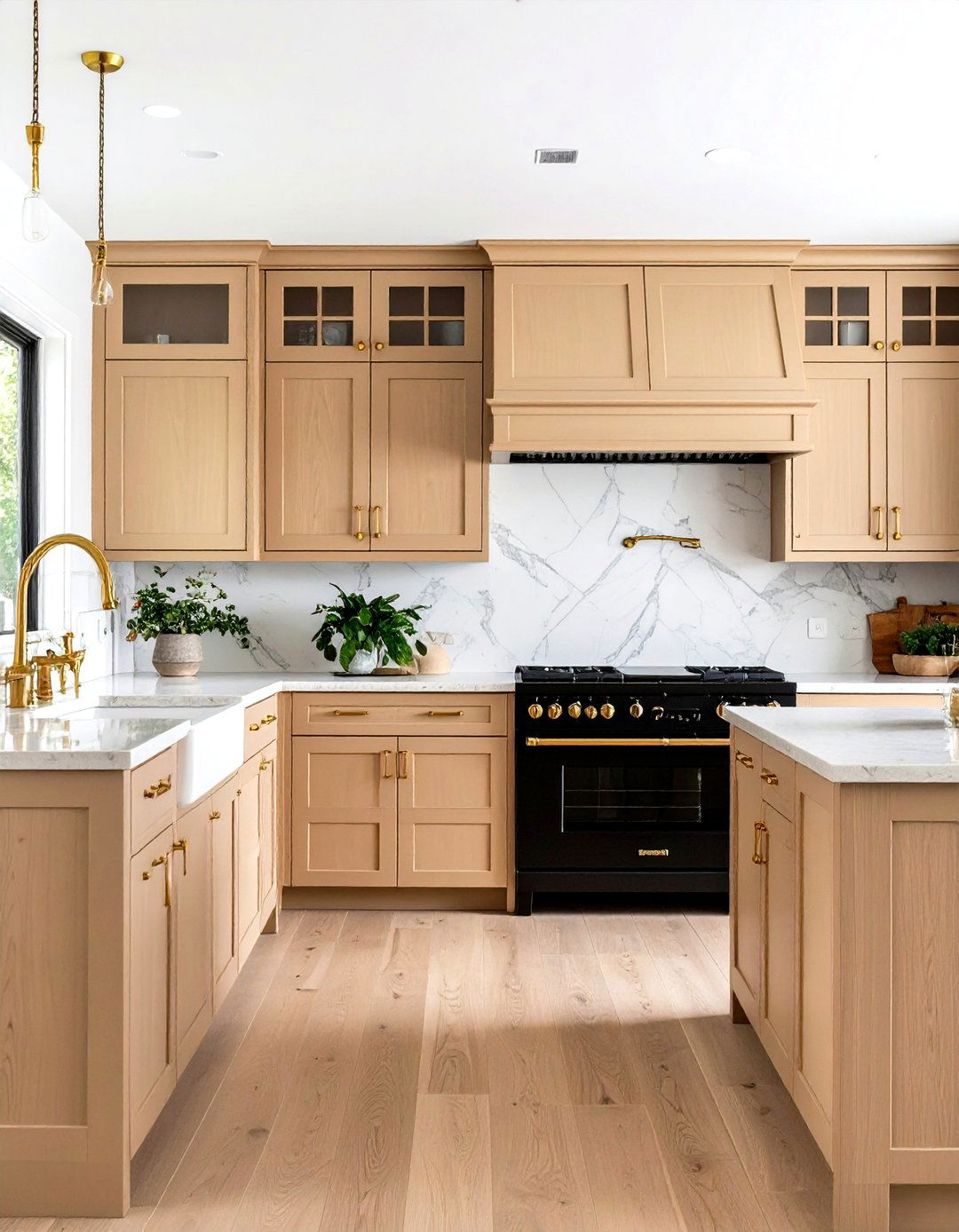 Warm Beige Cabinets with Black Appliances - 24 What Color Cabinets Go With Black Appliances