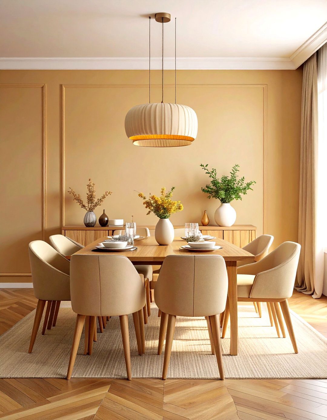 Warm Beige Dining Room Serenity - 24 Dining Room Paint Colors