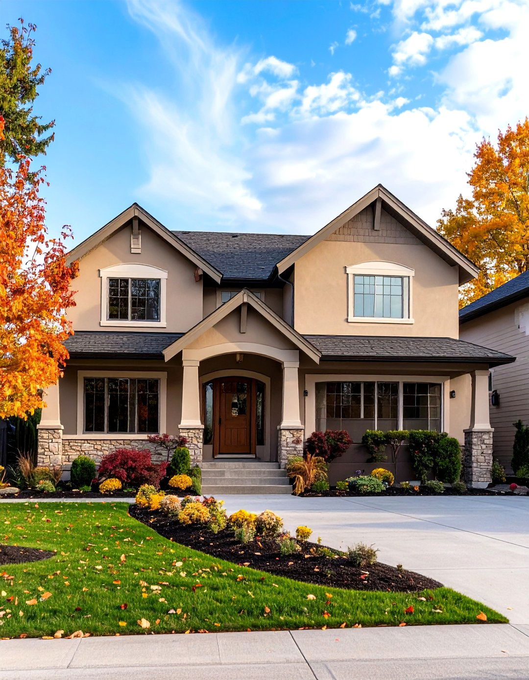 Warm Beige Exteriors - 24 Stucco Colors for Home Exteriors