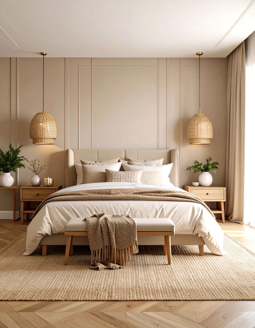 Warm Beige Sanctuary Bedroom - 24 Neutral Bedroom Ideas
