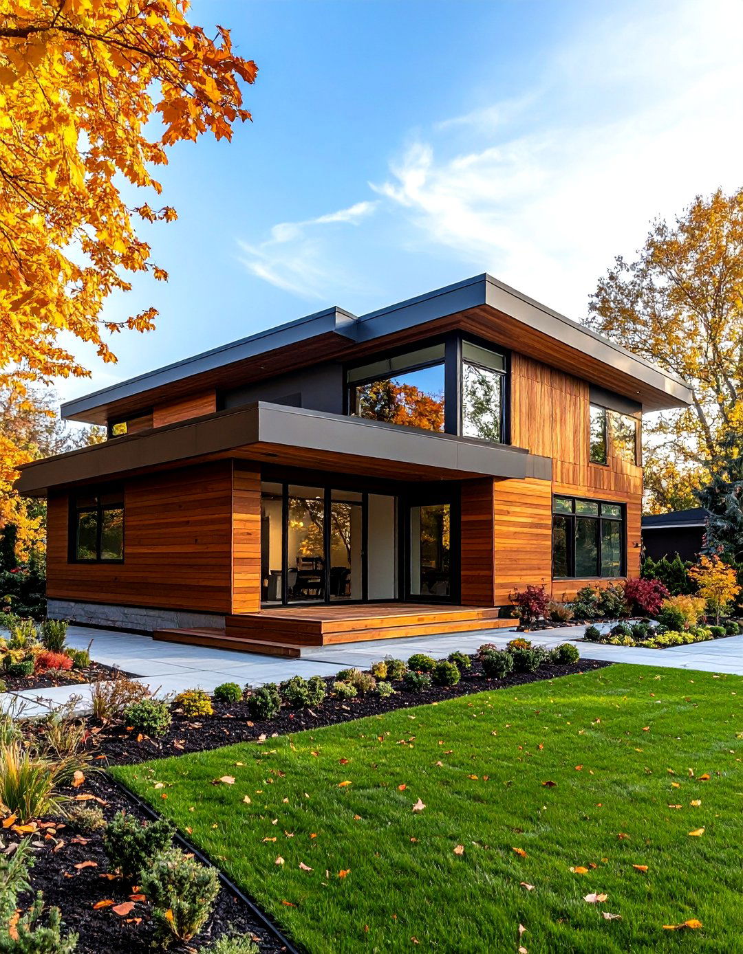 Warm Brown Cedar Plank Contemporary - 24 Dark Brown House Exterior Ideas