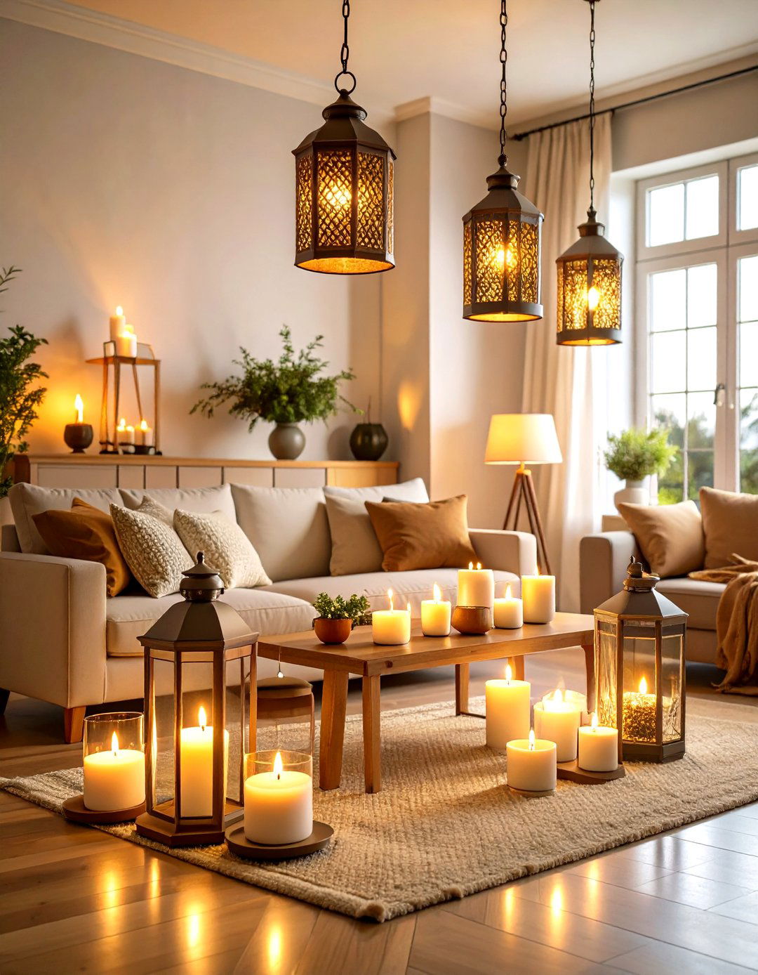 Warm Candlelight and Lantern Ambiance - 24 Mediterranean Living Room Ideas