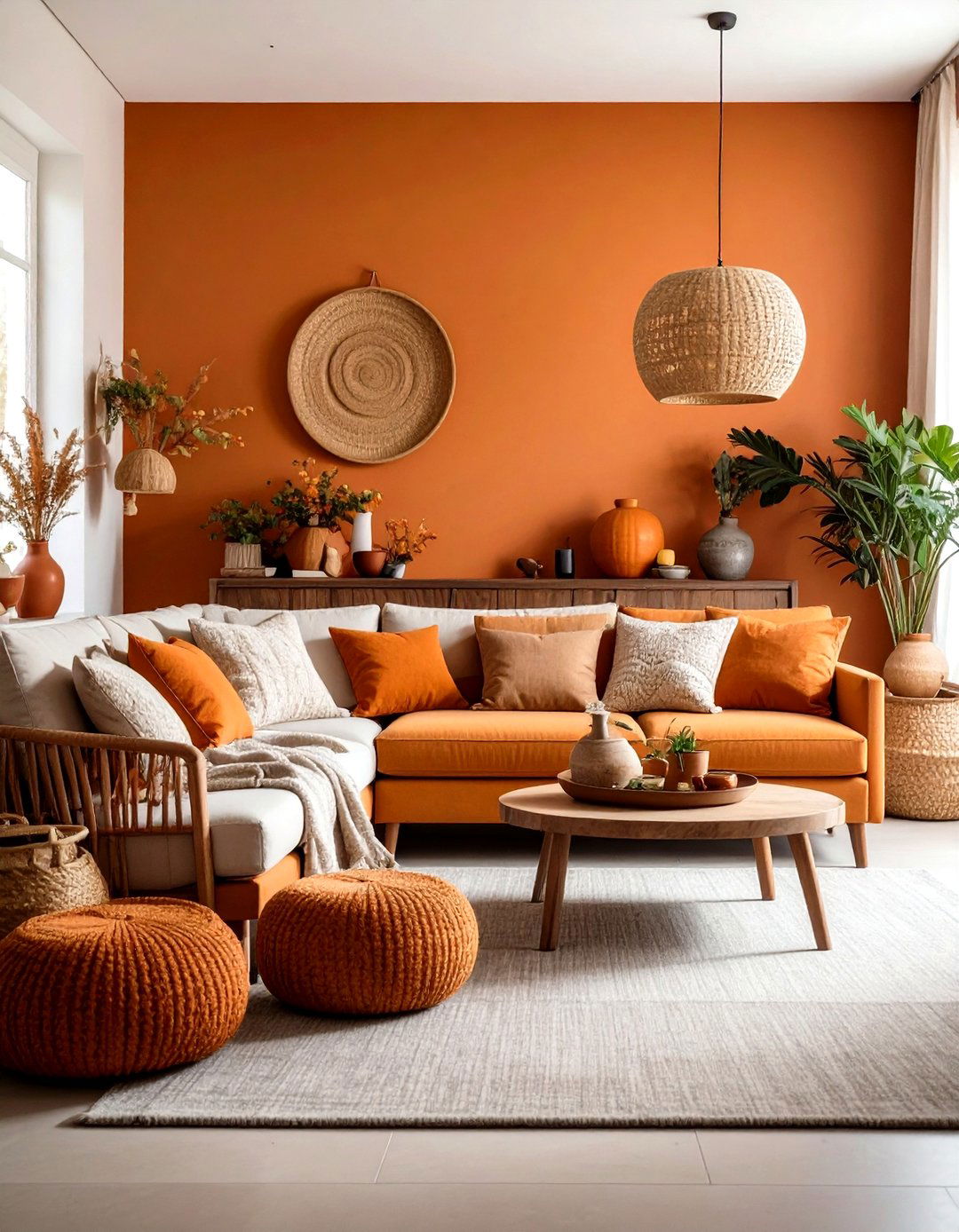 Warm Earth Tone Harmony - 24 grey carpet living room ideas