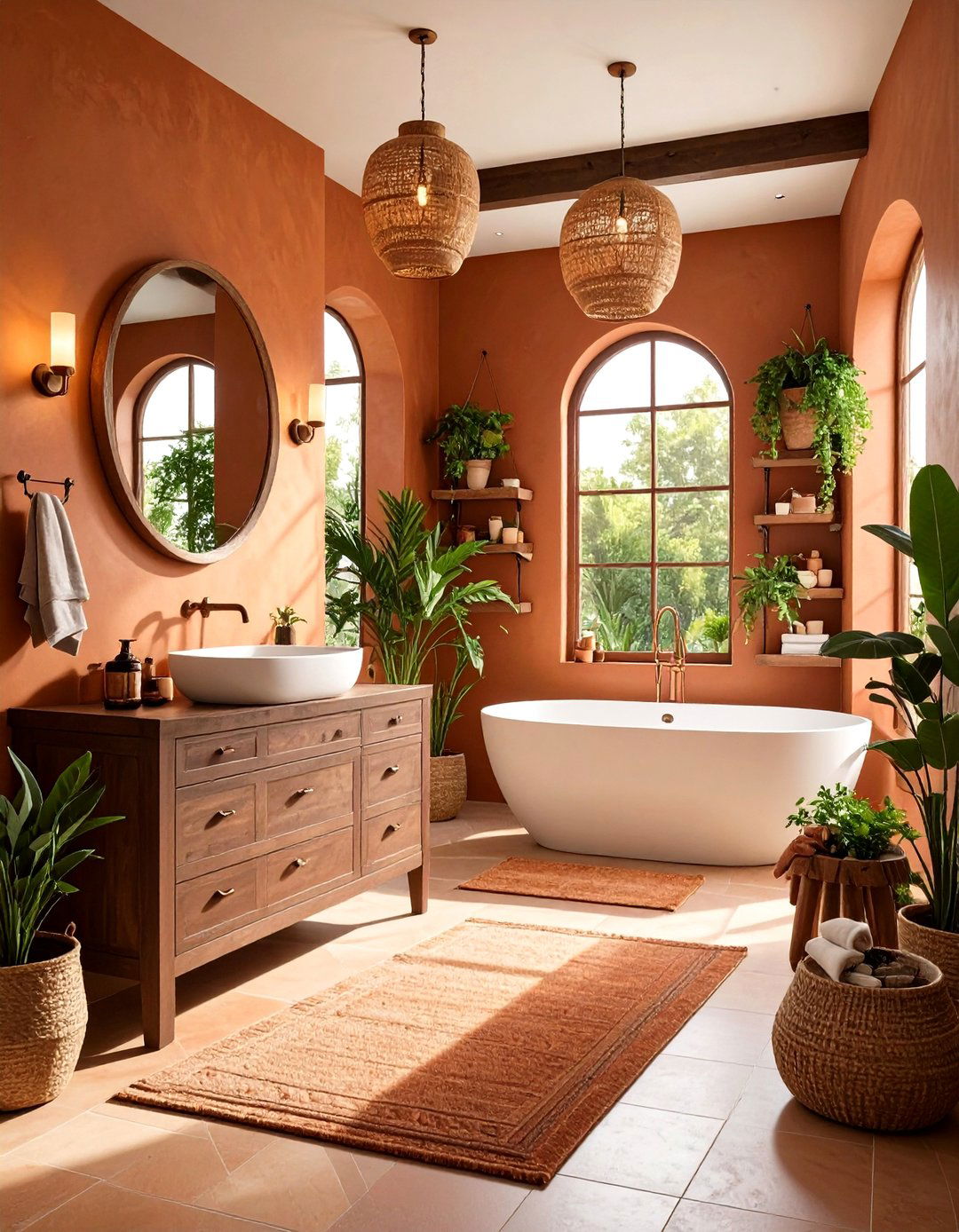 Warm Earth Tone Sanctuary - 24 Bathroom Remodel Ideas