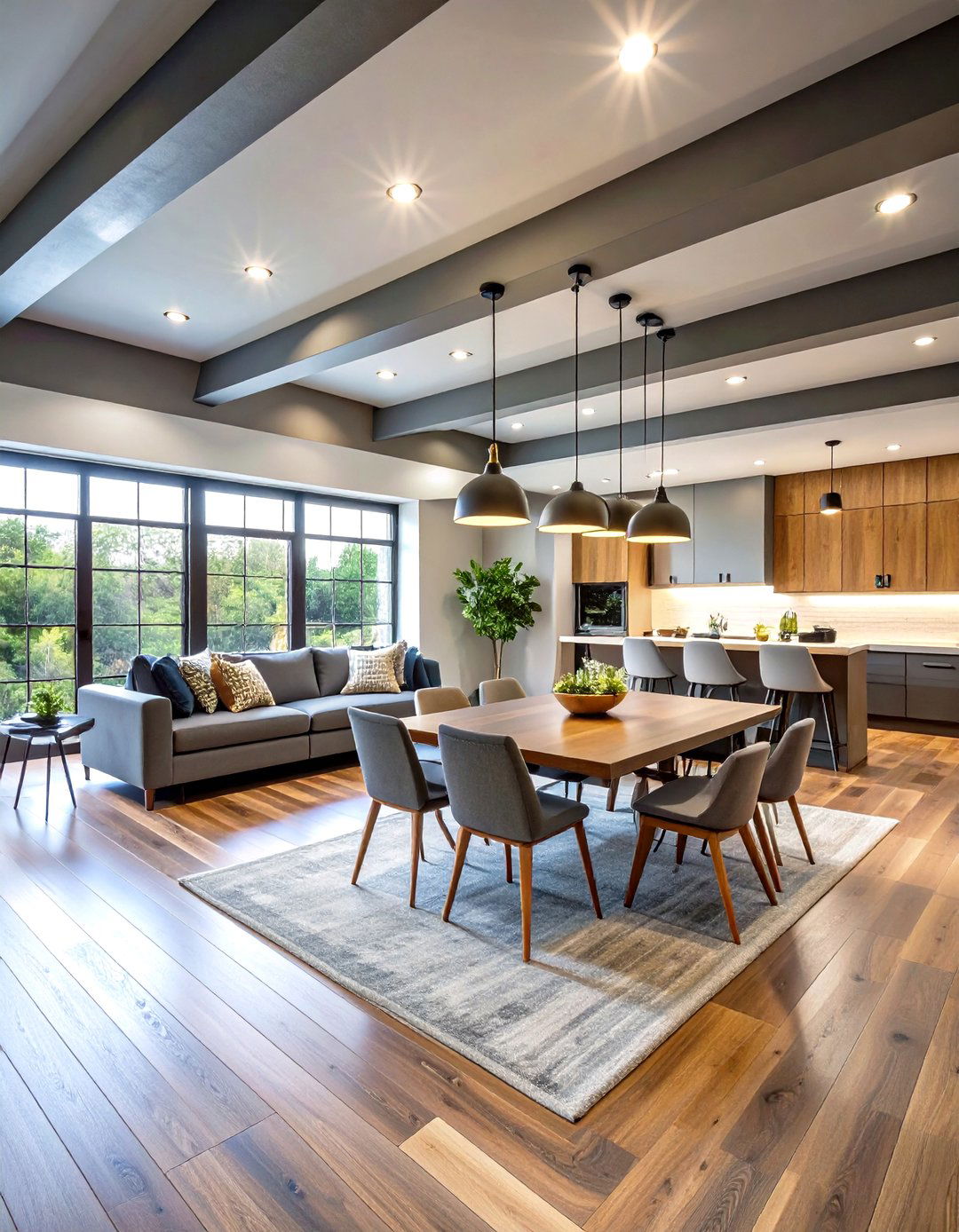 Warm Gray Contemporary Style - 24 Exposed Basement Ceiling Ideas
