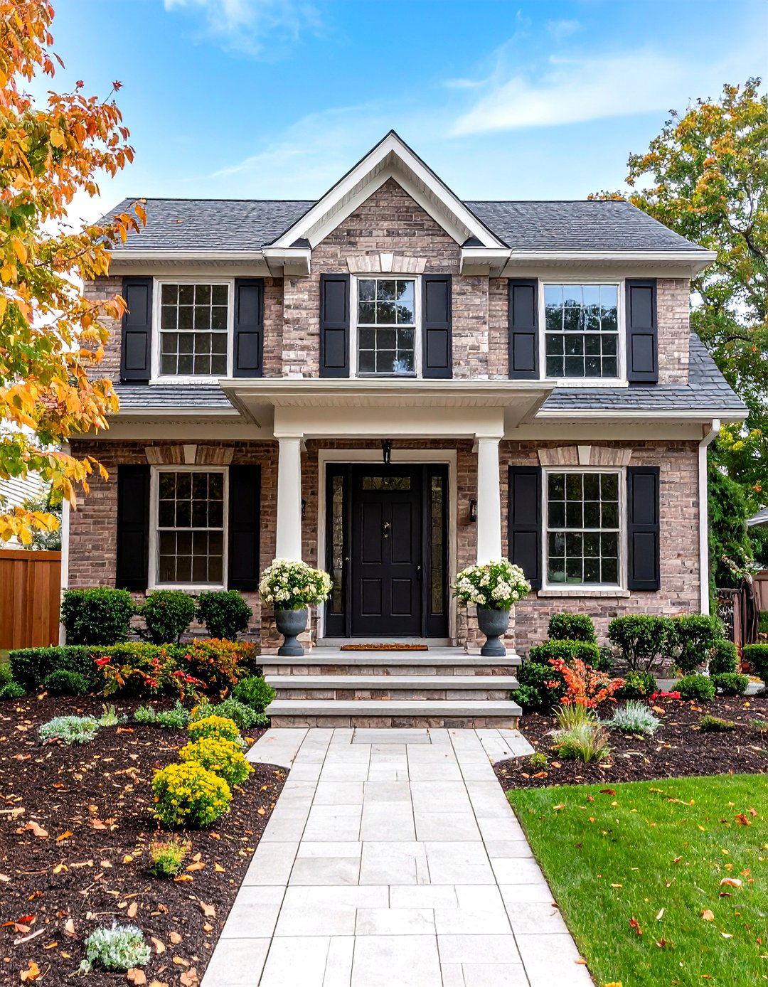 Warm Greige Brick Treatment - 24 Exterior Brick Paint Color Ideas