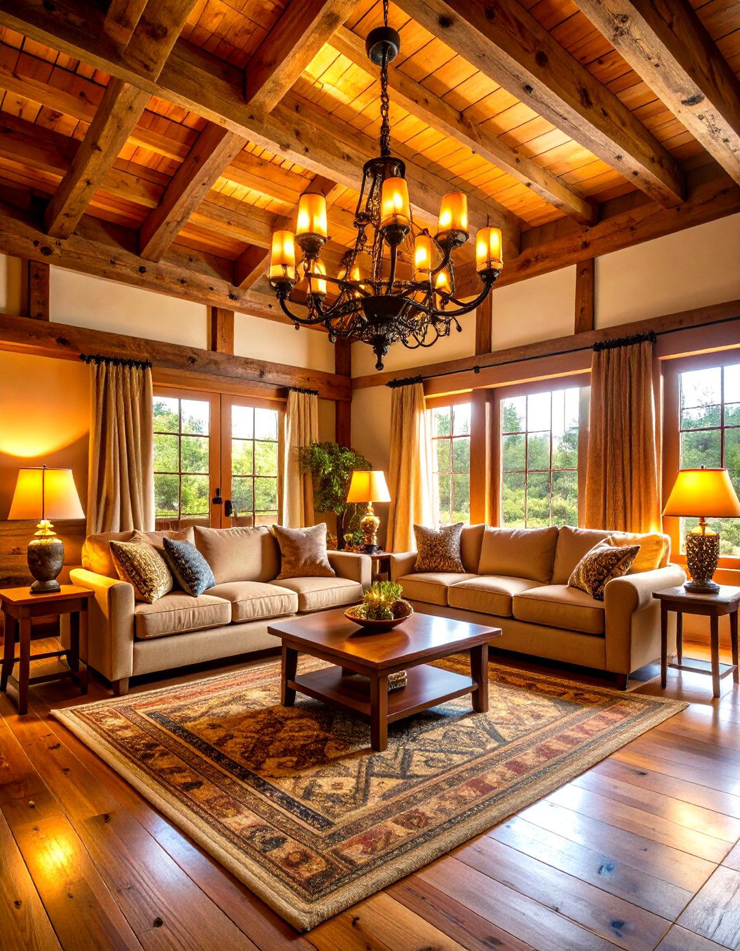 Warm Lighting Design Solutions - 24 Rustic Living Room Ideas