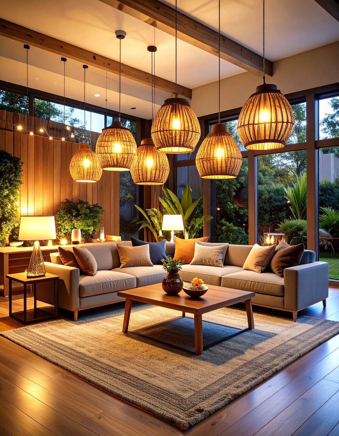 Warm Lighting Living Space - 24 Boho-scandinavian Design and Decor Ideas