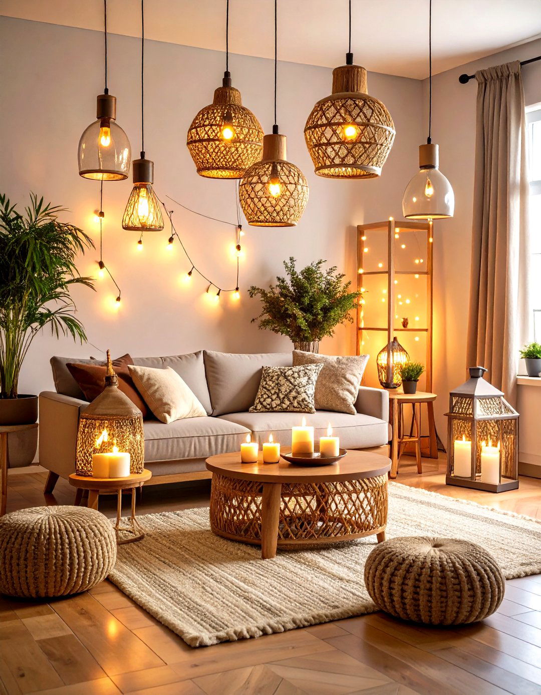 Warm Lighting Sanctuary - 24 Bohemian Desert Decor Ideas