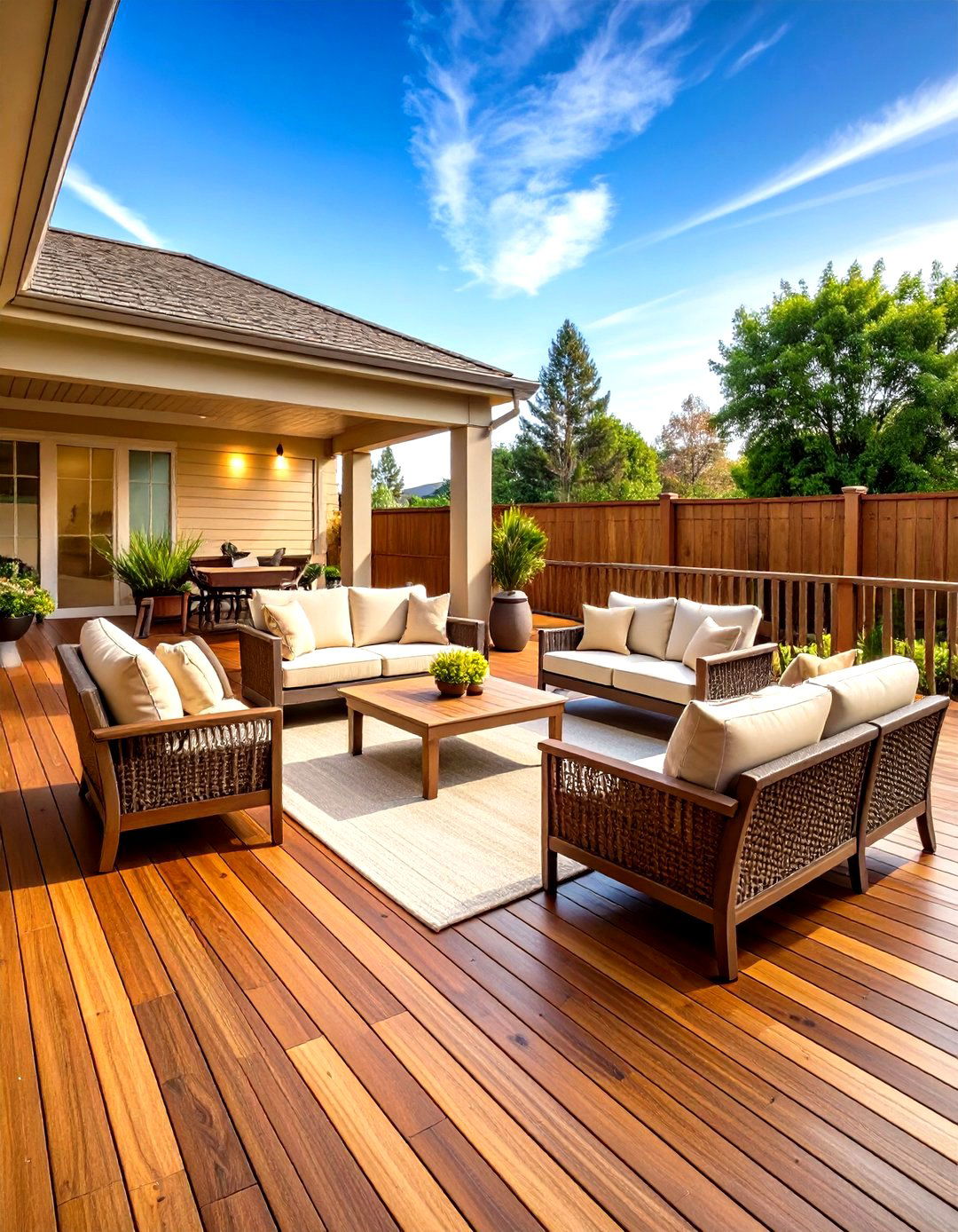 Warm Mahogany and Beige Sophistication - 24 Two Tone Deck Color Schemes