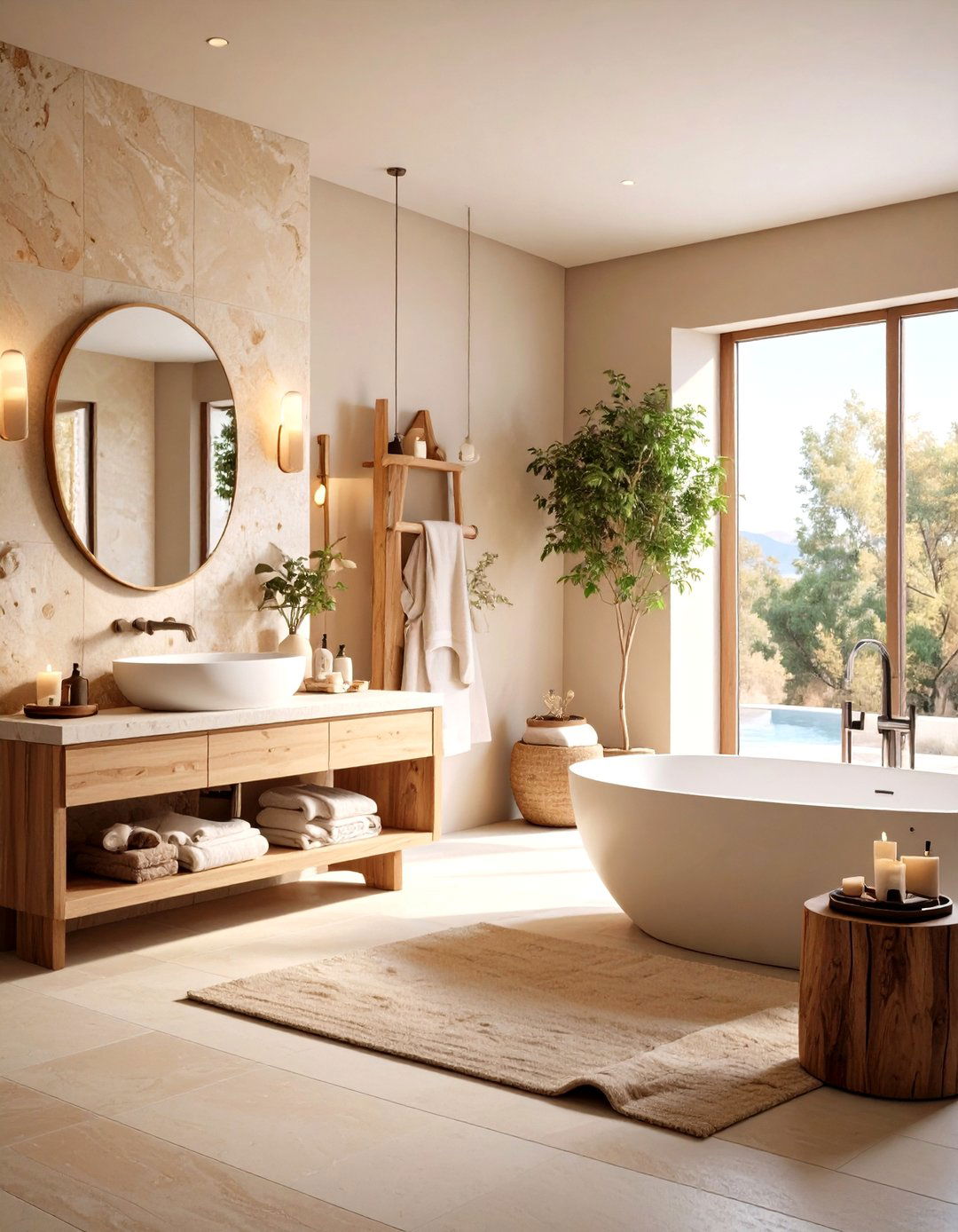Warm Neutral Earth Tone Palette - 24 Zen Bathroom Ideas