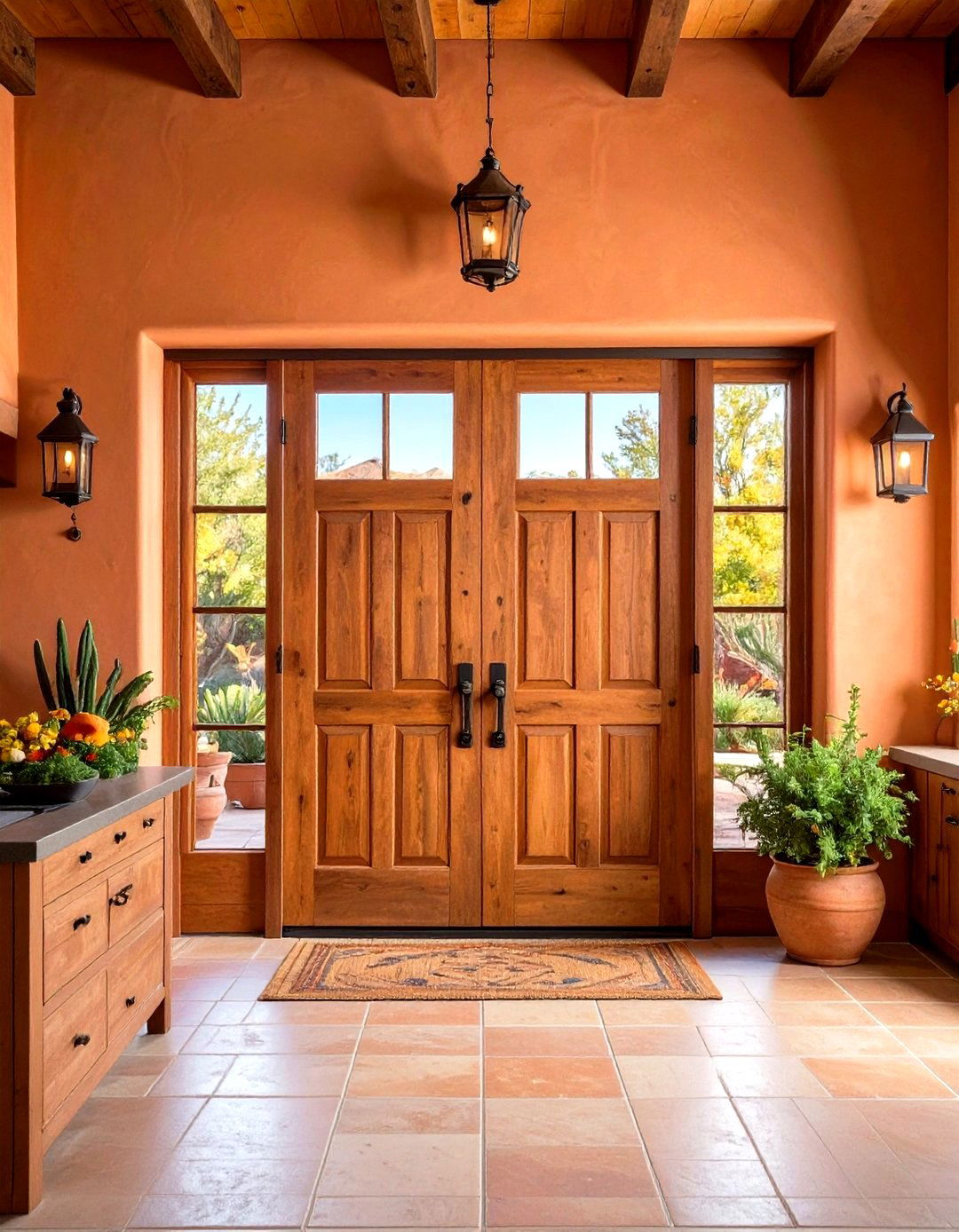 Warm Terracotta Earth - 24 Interior Door Color Ideas