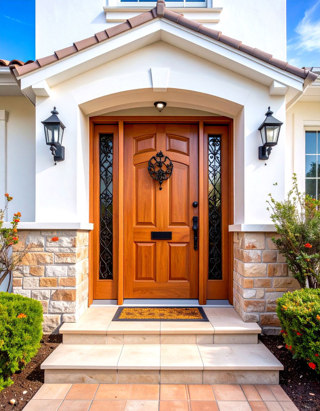 Warm Terracotta Front Door - 24 Front Door Color Ideas