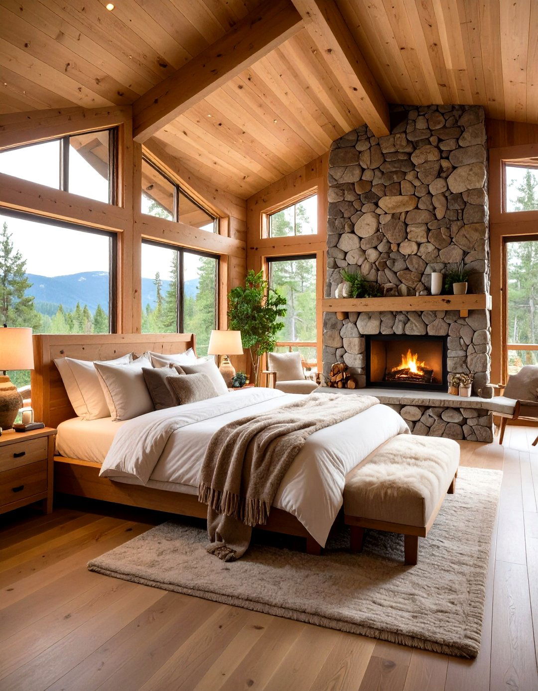 Warm Wood Cabin Bachelor Hideaway - 24 Bachelor Room Ideas