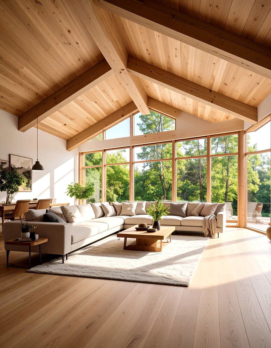 Warm Wood Ceiling Treatments - 24 Organic Modern Interior Design Ideas