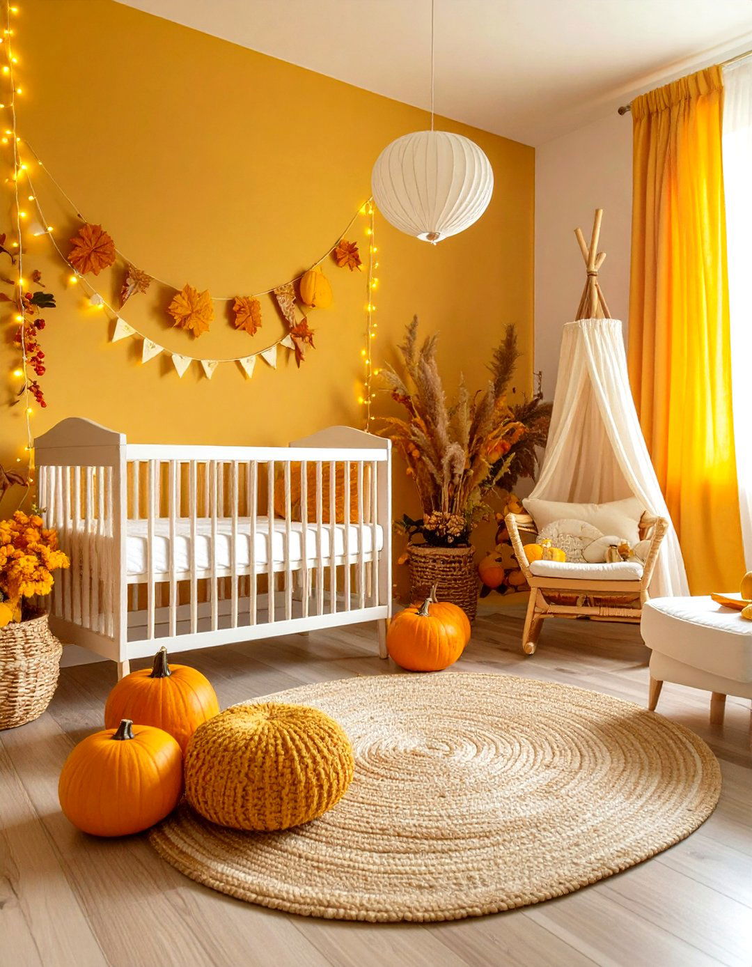 Warm Yellow Harvest Moon Theme - 24 Yellow Nursery Ideas