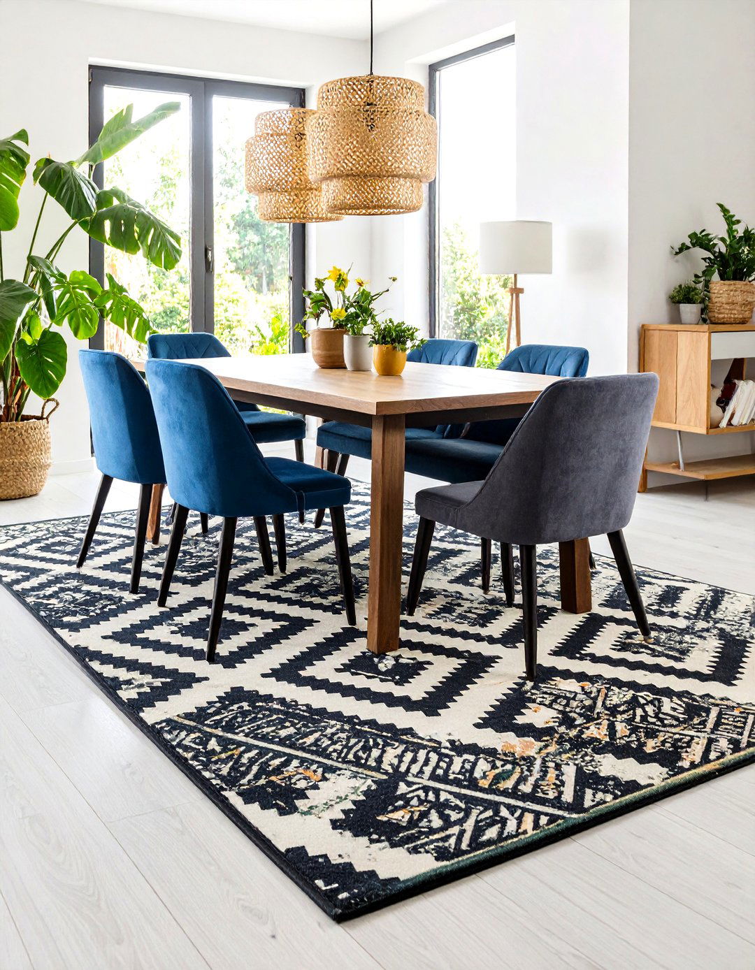 Washable Family Friendly Options - 24 Dining Room Rug Ideas