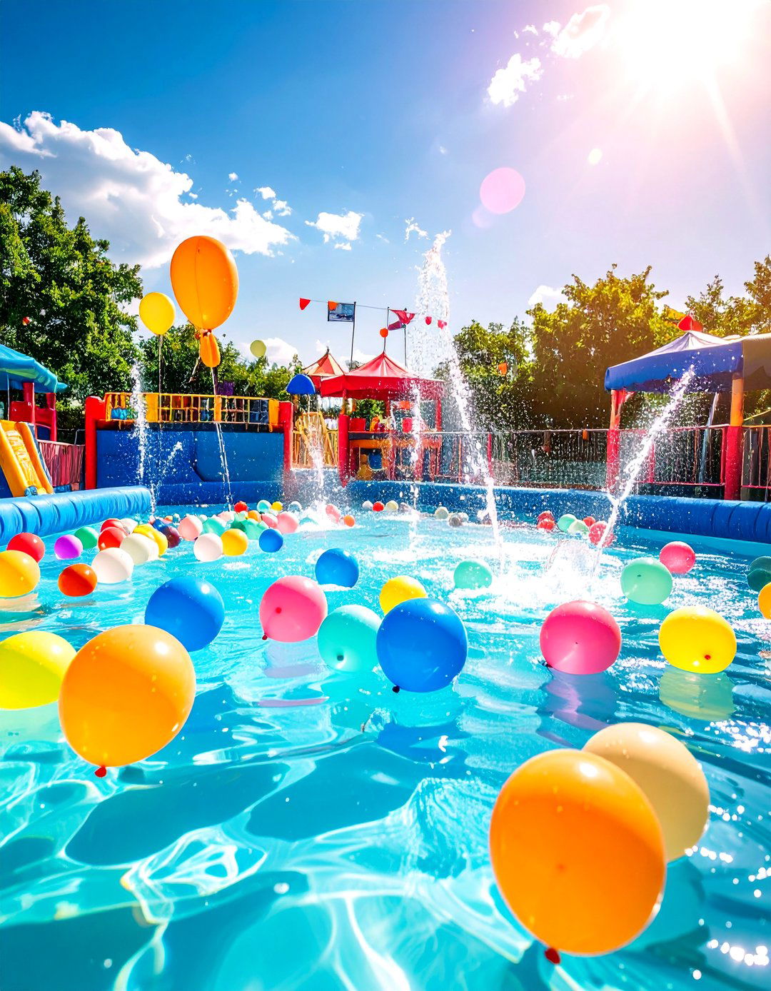 Water Balloon Battle Zone Arena - 24 Pool Party Ideas