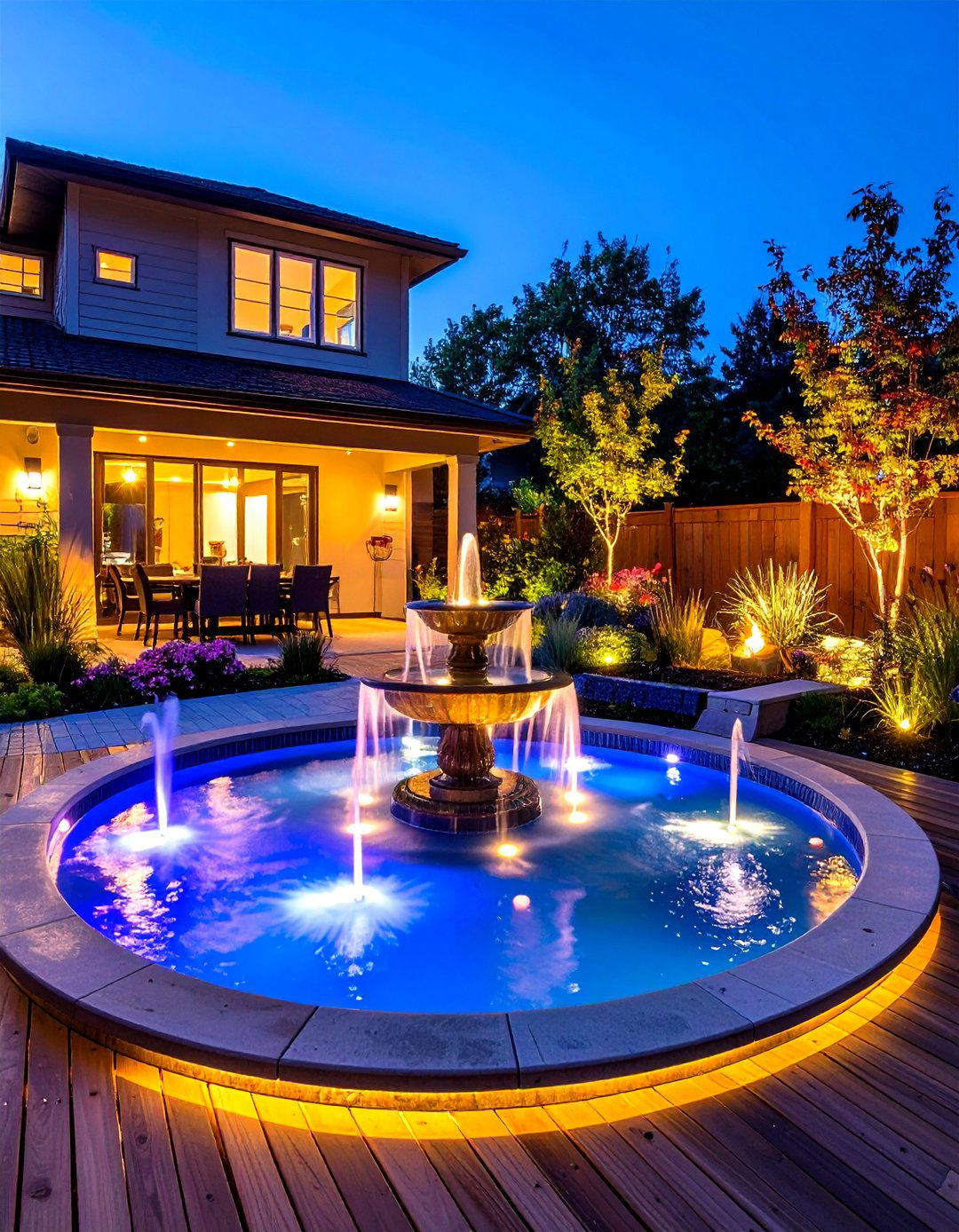 Water Feature Accent Lighting - 24 Deck Lighting Ideas