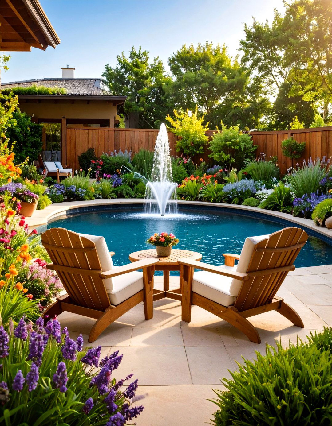 Water Feature Adjacent Garden Seating - 24 Garden Seating Ideas