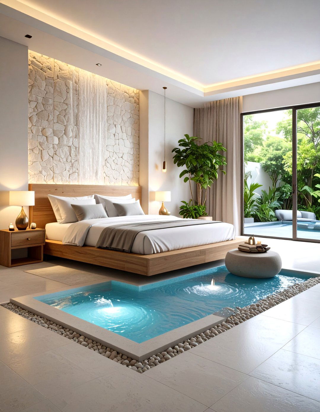 Water Feature Bedroom Sanctuary - 24 Zen Bedroom Ideas
