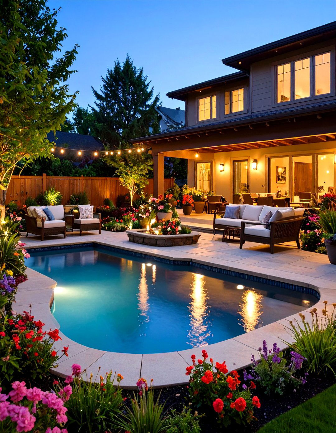 Water Feature Centered Patio - 24 townhouse patio ideas