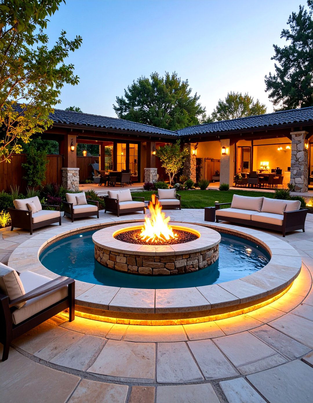Water Feature Fire Pit Combination - 24 Backyard Fire Pit Ideas Landscaping