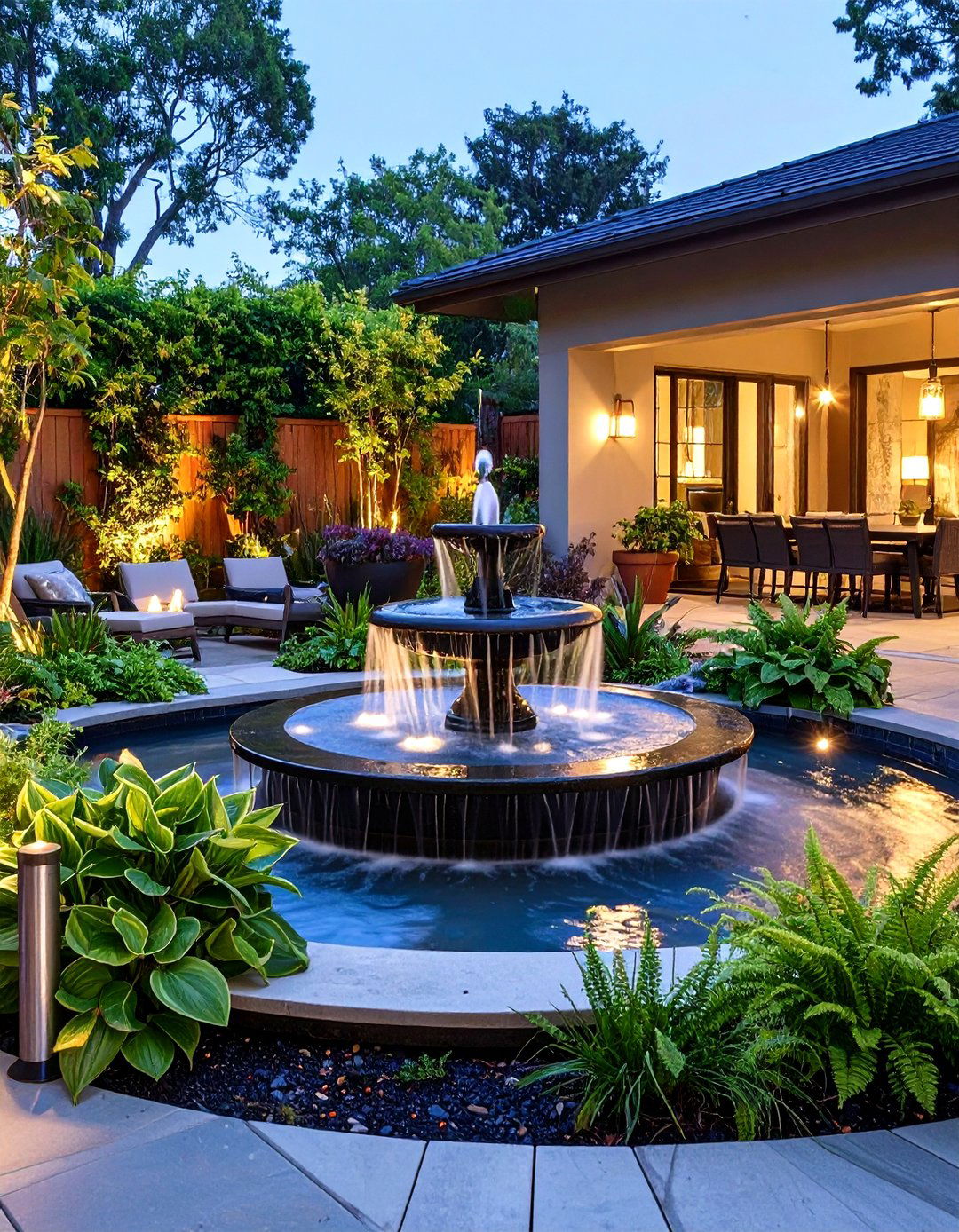 Water Feature Focal Point - 24 Patio Garden Ideas