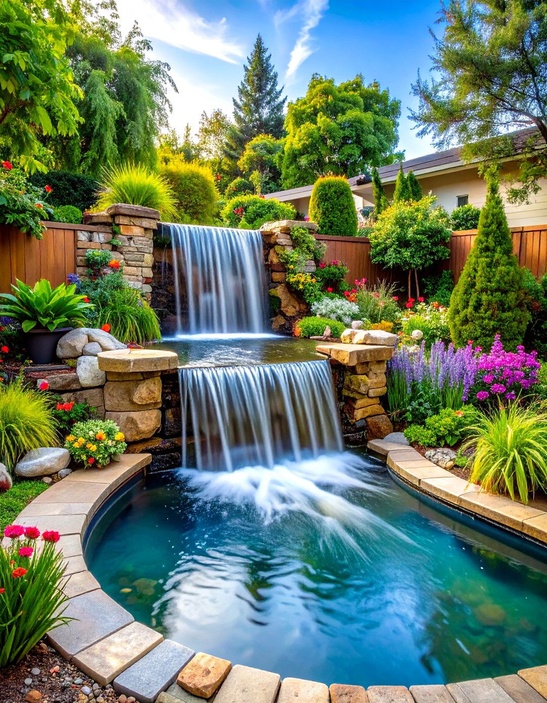Water Feature Focal Point Garden - 24 Front Yard Landscaping Ideas