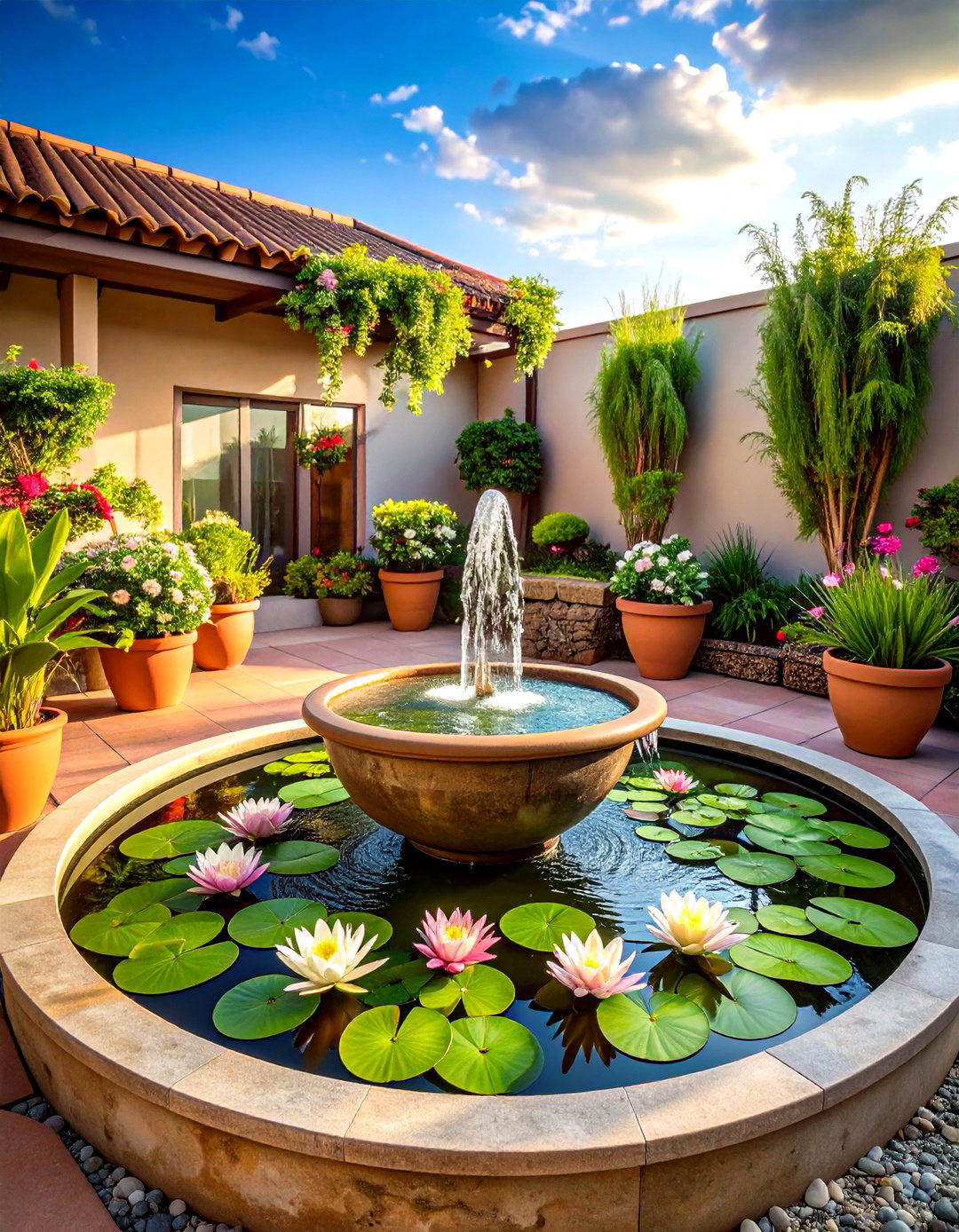 Water Feature Focal Points - 24 Rooftop Garden Ideas