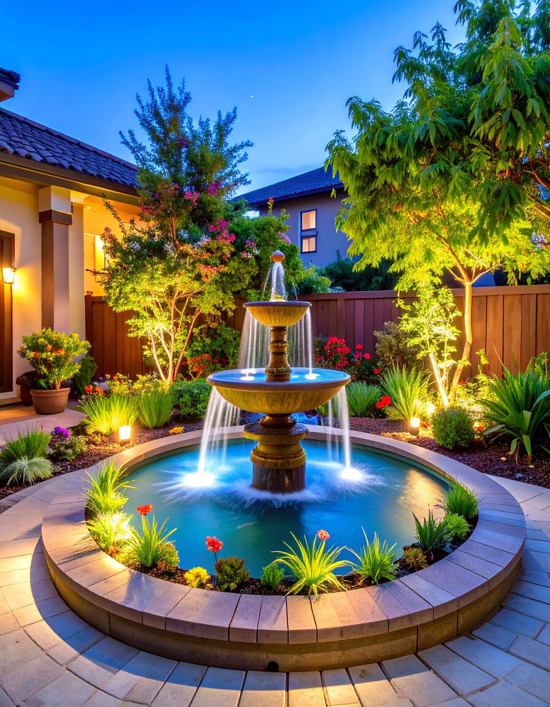 Water Feature Focal Points - 24 Townhouse Backyard Ideas